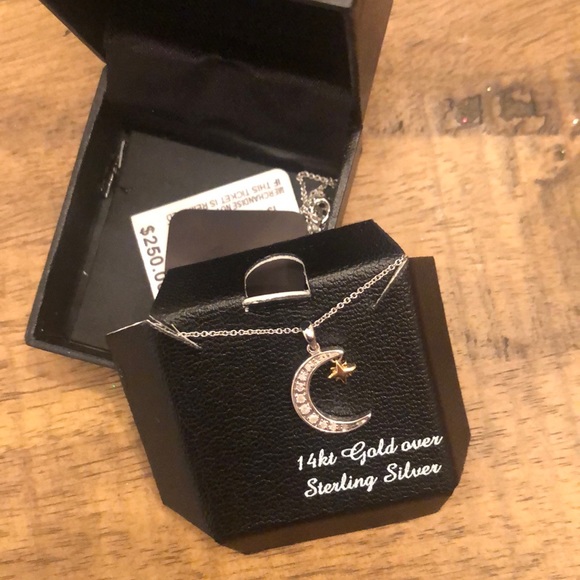 NWT Mini DIAMOND moon and star Necklace - Picture 2 of 7